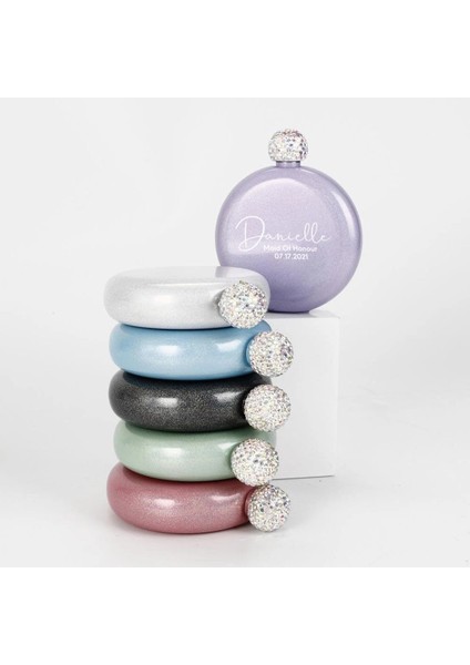 Beyaz Kişiselleştirilmiş Paslanmaz Çelik Içki Matarası 5 Oz, Nedimeler ve Gelin Adayları Için Hediyeler, Özel Yapay Elmas Içki Matarası, Monogram. (Yurt Dışından) indirimleri