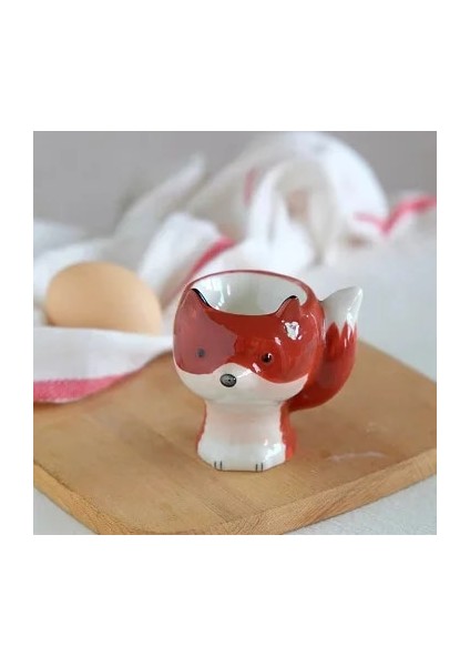 Küçük Tilki Yaratıcı Iskandinav Sevimli Yumurta Tepsisi Seramik Buğulanmış Yumurta Raf Dekor Hediye Yumurtalık Pişirme Alet Mutfak Aksesuarları (Yurt Dışından)