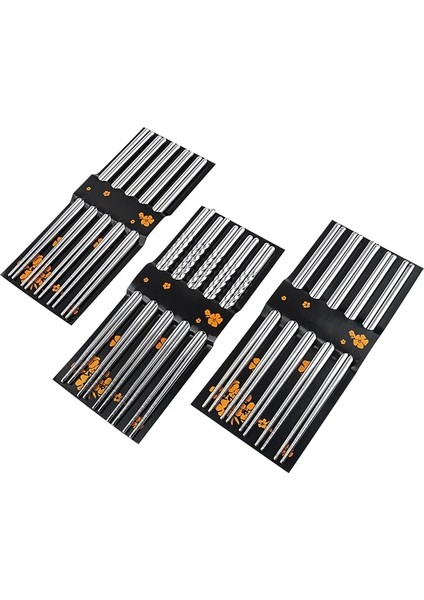 Konu 5 Çift Paslanmaz Çelik Kare Yemek Çubukları Çin Şık Sağlıklı Hafif Metal Kaymaz Tasarım Mutfak (Yurt Dışından) fırsatları