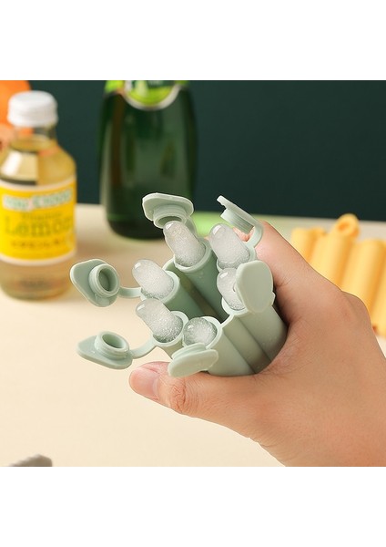 Yeşil 4 Renk Taşınabilir Yeniden Kullanılabilir Silikon Buz Küpü Çubuk Tepsisi Kapaklı Gıda Sınıfı Silikon Doldurma Şişeleri Mini Bar Araçları Için Uygun (Yurt Dışından)