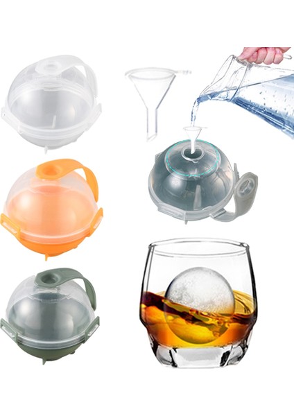 Buz Kalıbı ve Huni Buz Topu Makinesi Büyük Boy Yuvarlak Buz Kalıbı Buz Küpü Kalıpları Viski Kokteyl Diy Araçları Buz Yapıcı Kalıp Bar Araçları Mutfak Aksesuarları (Yurt Dışından)