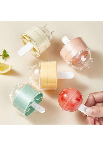 4 Adet Yuvarlak Top Buz Küpü Kalıp Dıy Dondurma Yapma Makinesi Plastik Buz Kalıp Viski Buz Kalıbı Bar Aracı Mutfak Gadget Aksesuarları (Yurt Dışından)