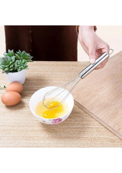 8 Inç Yumurta Çırpıcı Mikser El Paslanmaz Çelik Pişirme Aracı Yumurta Krem Karıştırma Çırpma Manuel Mutfak Pişirme Aracı Aksesuarları (Yurt Dışından)