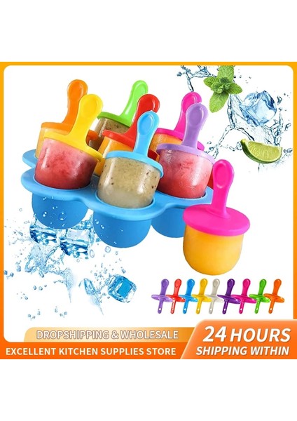 Mavi Silikon Dondurma Kalıp Buz Pops Tepsi Gıda Sınıfı Silikon Popsicle Kalıp Buz Küpü Makinesi Dıy Gıda Araçları Meyve Sarsıntı Aksesuarları (Yurt Dışından) modelleri