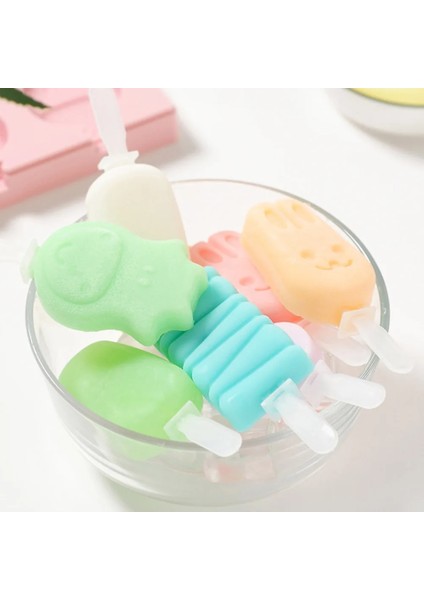 C Behogar Sevimli Yeniden Kullanılabilir Yumuşak Silikon Dıy El Yapımı Dondurma Pop Popsicle Maker Kalıp Kalıp Sopalarla Kapak Ev Mutfak Aletleri Için (Yurt Dışından)