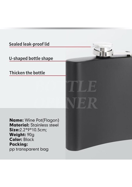 Siyah Drinkware Paslanmaz Çelik Şarap Pot 6 Oz Yüksek Kaliteli Şarap Viski Pot Şişe Hip Mataralar Tiryakisi Alkol Şişesi Taşınabilir Flagon (Yurt Dışından) modelleri