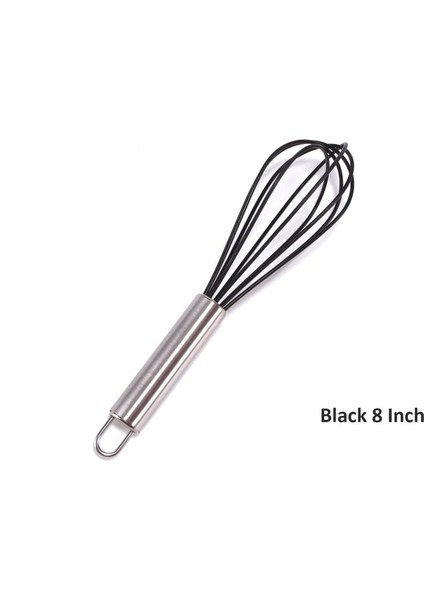 Siyah 8 Inç Manuel Kırmızı Yumurta Çırpıcı Paslanmaz Çelik Silikon Balon Çırpma Krem Mikser Karıştırma Karıştırma Çırpma Balon Bobin Tarzı Yumurta Araçları (Yurt Dışından)