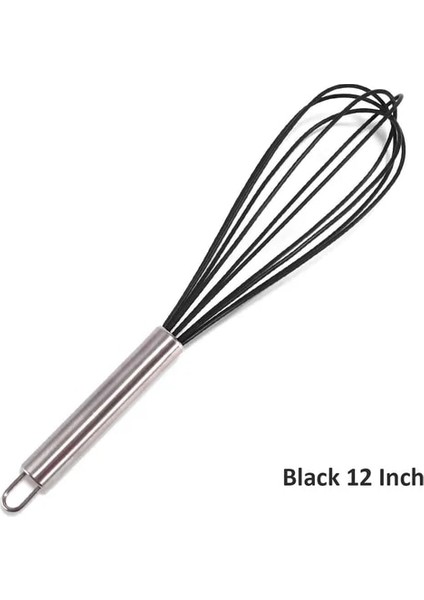 Siyah 12 Inç Manuel Kırmızı Yumurta Çırpıcı Paslanmaz Çelik Silikon Balon Çırpma Krema Mikser Karıştırma Karıştırma Çırpma Balon Bobin Tarzı Yumurta Araçları (Yurt Dışından)