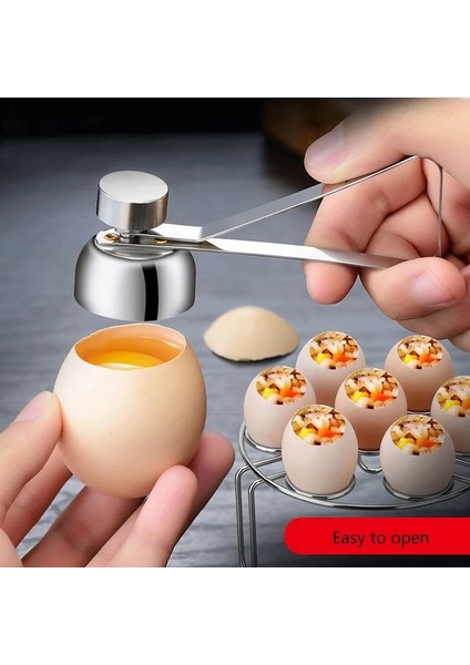 Yumurta Çırpıcı Mutfak Alet Aksesuarları Paslanmaz Çelik Yumurta Topper Kesici Metal Yumurta Makas Haşlanmış Çiğ Yumurta Açacağı Yaratıcı Mutfak Alet Seti (Yurt Dışından) indirimleri
