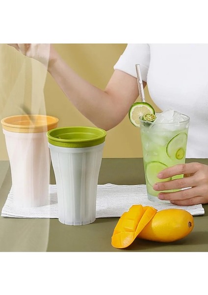 Yeşil 150 ml Buz Slushy Yapıcı Bardak, Yaz Silikon Slushy Bardak Yapıcı Bardak Smoothie Yapma Kabı, Dondurma Makinesi Hızlı Soğutma Bardağı (Yurt Dışından)