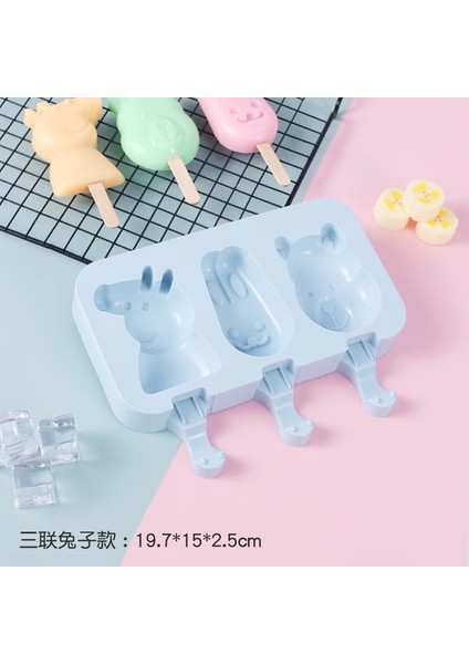 G Silikon Dondurma Kalıp Popsicle Siyam Kalıpları Kapaklı Dıy Ev Yapımı Buz Lolly Kalıp Karikatür Sevimli Görüntü El Yapımı Mutfak Aletleri (Yurt Dışından)