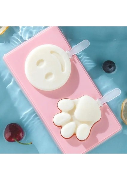 G Silikon Dondurma Kalıp Popsicle Siyam Kalıpları Kapaklı Dıy Ev Yapımı Buz Lolly Kalıp Karikatür Sevimli Görüntü El Yapımı Mutfak Aletleri (Yurt Dışından) fırsatları
