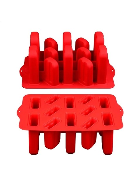 Kırmızı Gıda Sınıfı Silikon Dondurma Kalıp Yeniden Kullanılabilir Popsicle Silikon Kalıplar Ev Yapımı Dondurucu Buz Pop Kalıp Çocuklar Için Sopalarla (Yurt Dışından)