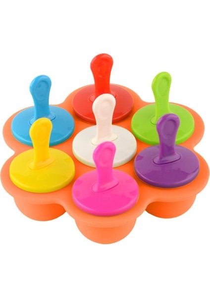 Turuncu Dondurma Buz Pops Kalıp Gıda Sınıfı Silikon Popsicle Kalıp Buz Yapıcı Bebek Dıy Gıda Takviyesi Araçları Meyve Sarsıntı Aksesuarları (Yurt Dışından)