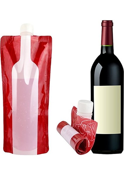 5 Adet 5 Adet/takım Katlanabilir Şarap Çantası 750 ml Taşınabilir Yeniden Kullanılabilir Plastik Şarap Şişesi Çantası Cep Şişesi Sıvı Geçirmez Aksesuarları Barbekü Seyahat Için (Yurt Dışından) fiyatları