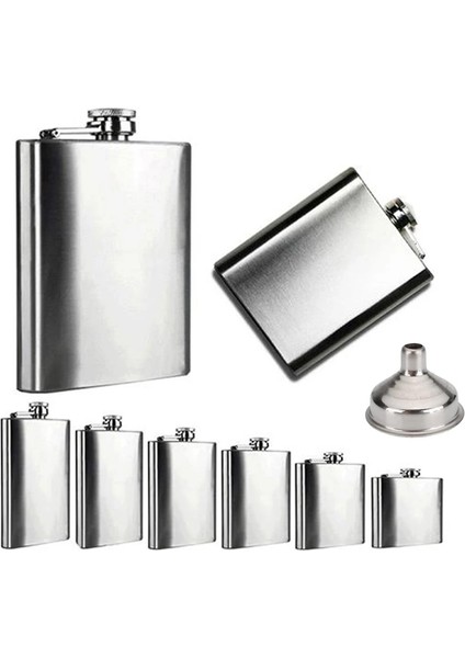 Huni ile 5 Oz Huni ile Paslanmaz Çelik Cep Şişesi 1/4/5/6/7/8//10 Oz Cep Şarap Şişesi Taşınabilir Açık Beyaz Şarap Cep Şişesi Barware (Yurt Dışından)