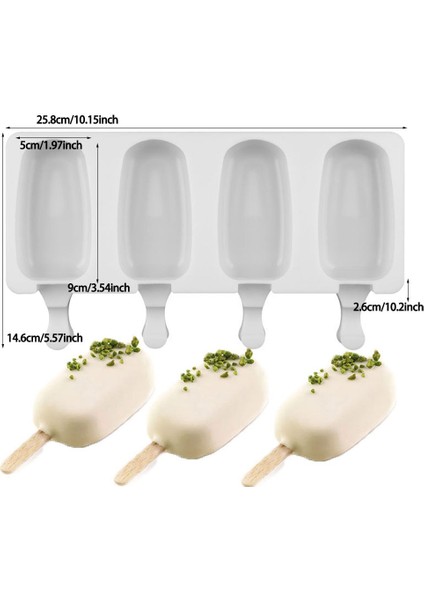 Stil 1 8 Hücreler Gıda Sınıfı Silikon Dondurma Kalıp Ev Yapımı Popsicle Kalıpları Dıy Tatlı Dondurucu Meyve Suyu Buz Küpü Makinesi Kalıp ve Sopa (Yurt Dışından)