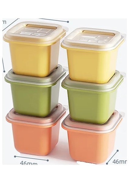 Yeşil 6 Adet Bağımsız Buz Küpleri Büyük Buz Kalıbı Kalıp Silikon Ev Depolama Yapma Buz Kapaklı Kutu Mutfak Aksesuarları [1 Kutu 6] (Yurt Dışından)