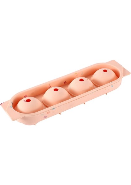 Pembe Silikon Buz Topu Kalıbı Kapaklı Yuvarlak Buz Topu Makinesi Diy Ev Yapımı Buz Küpü Tepsi Yeniden Kullanılabilir 4 Hücreli Buz Topu Tepsisi Mutfak Aracı (Yurt Dışından)