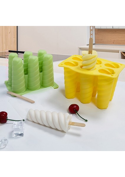 Yeşil 3 6 Izgaralar Spiral Dondurma Silikon Kalıp Ev Yapımı Buz Yapıcı Gıda Sınıfı Yaz Tatlı Jöle Buz Kalıp Dıy Aracı Çocuk Parti (Yurt Dışından) fiyatları