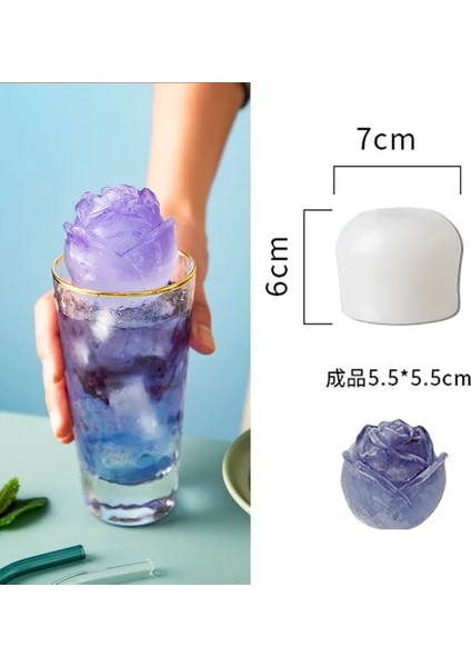 Rose L 100ML 1 Adet Ayı Buz Küpü Tepsi Kalıp Ev Buz Yapım Makinesi Silikon Kutu Kahve Dondurma Kalıp Ayı Karikatür Viski Şarap Içecek Kahve Dekor (Yurt Dışından)