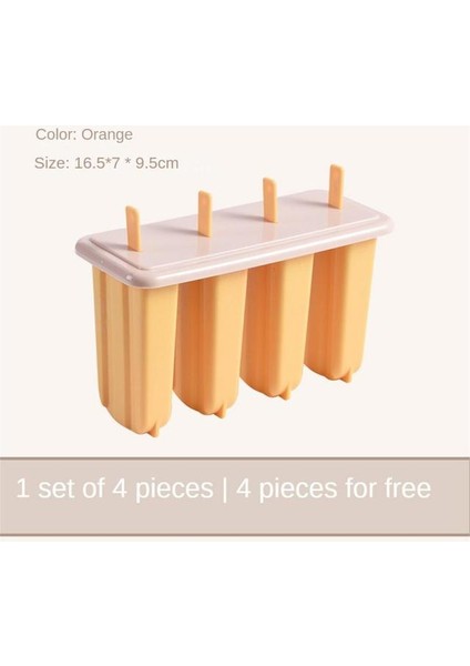 A01 4 Adet 4/1 Hücre Dondurma Kalıp Buz Kalıbı El Yapımı Tatlı Buzlu Şeker Kalıp Dondurucu Için Meyve Buz Küpü Makinesi Dondurma Için Yeniden Kullanılabilir Formlar (Yurt Dışından)