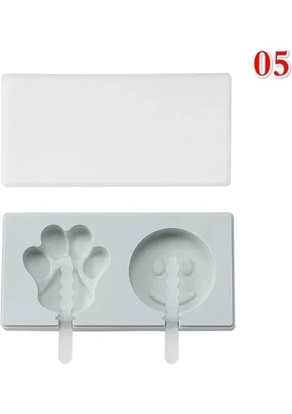 05 Kapaklı Silikon Dondurma Kalıp Karikatür Buzlu Şeker Yapma Makinesi Kalıpları Silikon Buz Küpü Tepsi Buz Küpü Makinesi (Yurt Dışından)