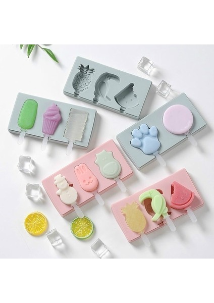 05 Kapaklı Silikon Dondurma Kalıp Karikatür Buzlu Şeker Yapma Makinesi Kalıpları Silikon Buz Küpü Tepsi Buz Küpü Makinesi (Yurt Dışından) fırsatları