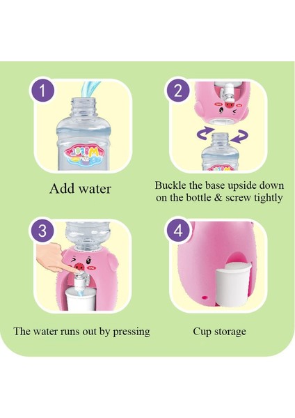 Hippo Sevimli Mini Su Sebili Karikatür Desen Içme Suyu Soğutucu Gerçekçi Sevimli Çocuk Cosplay Sahne Ev Dekor Süsleme (Yurt Dışından)