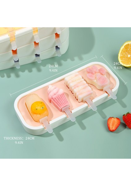 I 4 Hücre Büyük Boy Silikon Dondurma Kalıp Popsicle Kalıpları Dıy Ev Yapımı Tatlı Dondurucu Meyve Suyu Buz Pop Maker Kalıp Sopalarla (Yurt Dışından) fiyatları