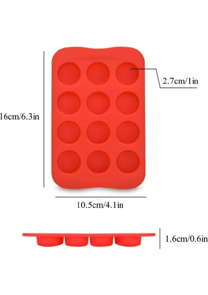 02S-KIRMIZI 12 Izgara Silikon Çikolata Kalıp Yaratıcı Yıldız/kalp/yuvarlak/kare Şekilli Buz Küpü Tepsi Fondan Kek Dekorasyon Kalıp (Yurt Dışından) fırsatları