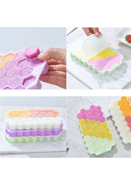 1 Adet-37 Boşluklu Petek Buz Kalıbı Silika Jel Dondurma Kalıp Yeniden Kullanılabilir Çıkarılabilir Kapak Buz Yapım Makinesi Gıda Sınıfı Kalıp Mutfak Aksesuarları (Yurt Dışından) fırsatları