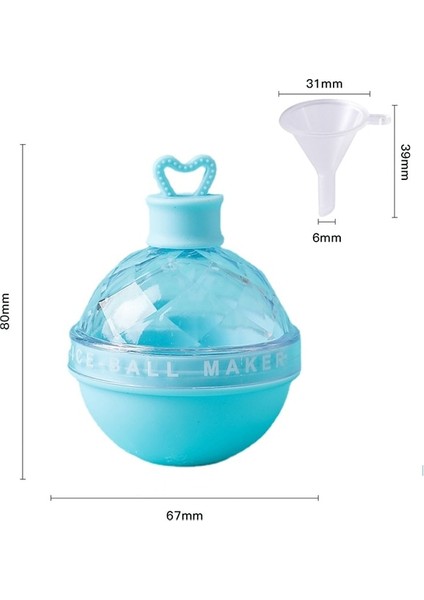 Mavi Kalp Silikon Buz Topu Kalıbı Buz Küpü Yapımcısı Yuvarlak Buz Tepsisi Kalıbı Gıda Sınıfı Buz Yapımcısı Dondurma Kalıbı Buz Popsicle Kalıbı Dondurma Yapımcısı (Yurt Dışından)