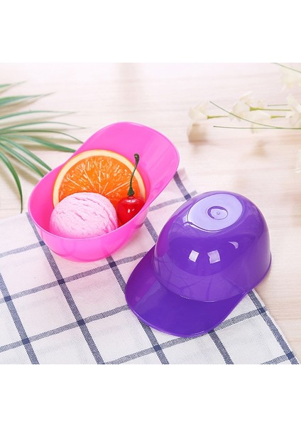 Mor 1 Adet Beyzbol Kask Aperatif Dondurma Kasesi Mini Sundae Kaseler Mini Tatlı Kasesi Plastik Dondurma Malzemeleri Parti Düğün Için (Yurt Dışından)