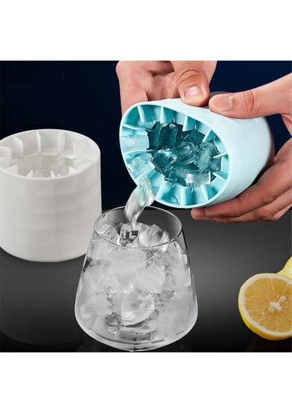 Sarı Silindir Buz Küpü Silikon Kalıplar Kova Bardak Kalıbı Buz Küpü Tepsi Bardak Gıda Sınıfı Hızla Dondurun Buz Yapım Makinesi Bar Viski Bira Araçları (Yurt Dışından)
