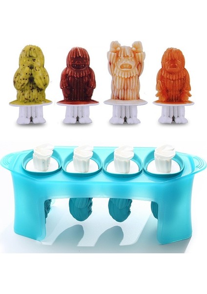 02 Ev Dıy Dondurma Kalıp Yeniden Kullanılabilir Farklı Şekil Silikon Zombiler Hint Lolly Kalıp Dondurma Çubuğu Yapmak Tepsi Büyük Popscicle (Yurt Dışından)