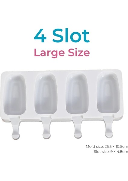 4 Slot Büyük 4/8 Hücre Magnum Silikon Kalıp Silikon Dondurma Kalıp Popsicle Kalıpları Dıy Dondurma Kalıp Buz Pop Maker Kalıp Buz Tepsisi (Yurt Dışından)