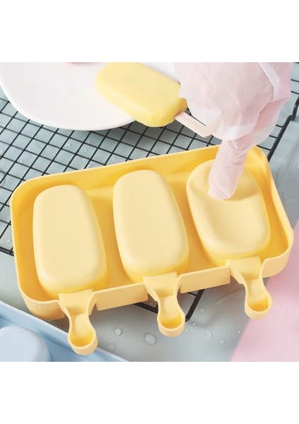 C Silikon Dondurma Kalıp Elmas Küçük Oval Dıy Ev Yapımı Popsicle Kalıpları Tatlı Buz Pop Lolly Maker Yeniden Kullanılabilir Aracı (Yurt Dışından)