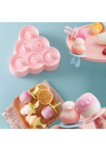 Üçgen Pembe Buz Kalıp Buz Küpü Makinesi Şeker Çubuğu Buz Pop Maker Dondurma Mutfak Aksesuarları Silikon Kalıplar Popsicle Kalıpları Kapaklı Dıy Kalıp (Yurt Dışından)