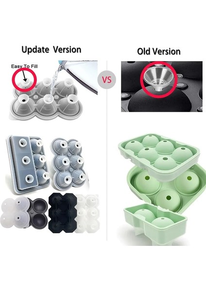 Buz Küresı Bir Buz Topu Makinesi Silikon 3D Büyük Büyük Yuvarlak Küre Yüksek Top Buz Şekli Küp Kalıp Tepsisi Viski Için (Yurt Dışından)