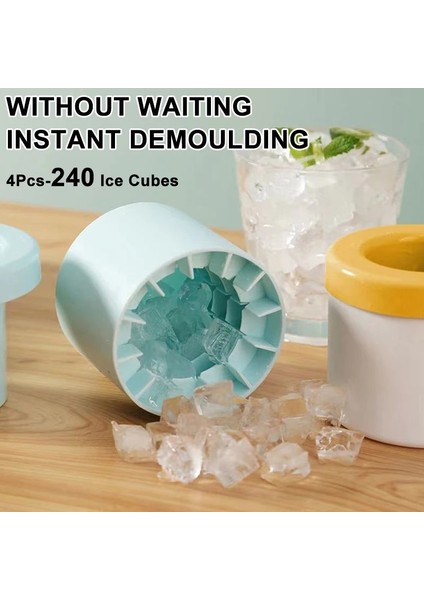Mavi-4 Adet Gıda Sınıfı Silikon Buz Kalıp Yuvarlak Silindir Buz Küpü Kalıp Dondurarak Hızla Güvenlik Buz Kovası Bardak Mutfak Viski Bira Makinesi (Yurt Dışından) fırsatları