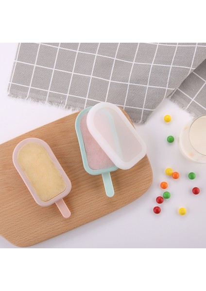 Büyük Yeşil Fasola Yeniden Kullanılabilir Silikon Popsicle Kalıpları Dondurma Kalıbı Sopalarla ve Kapak Kapak Çikolata Kalıp Buz Küpü Tepsi Ev Dıy Dondurucu (Yurt Dışından)