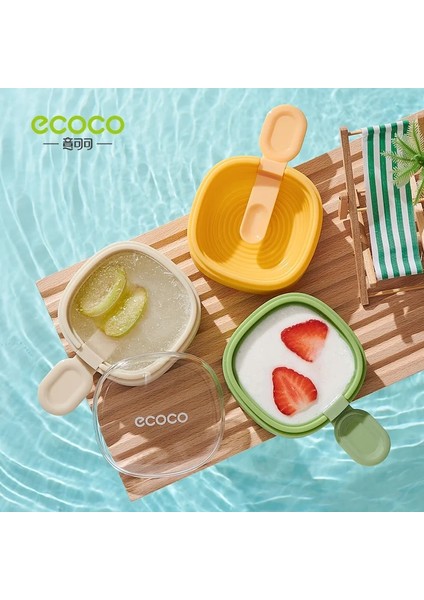 Yeşil 3 Katmanlı Ecoco Dondurma Kalıp Popsicle Kalıpları Kapaklı Dıy Ev Yapımı Tatlı Dondurucu Meyve Suyu Buz Pop Küp Makinesi El Yapımı Mutfak Aletleri (Yurt Dışından)