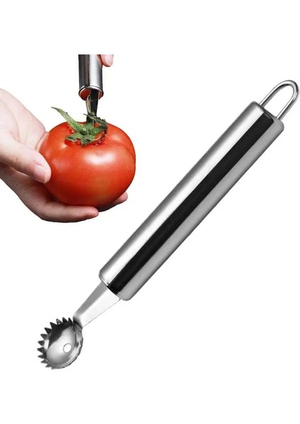 Domates Sapları Tart Sökücü Çilek Dilimleme Kesici Taşınabilir Paslanmaz Çelik Domates Yaprağı Kök Sökücü Mutfak Meyve Gadget Aracı (Yurt Dışından)