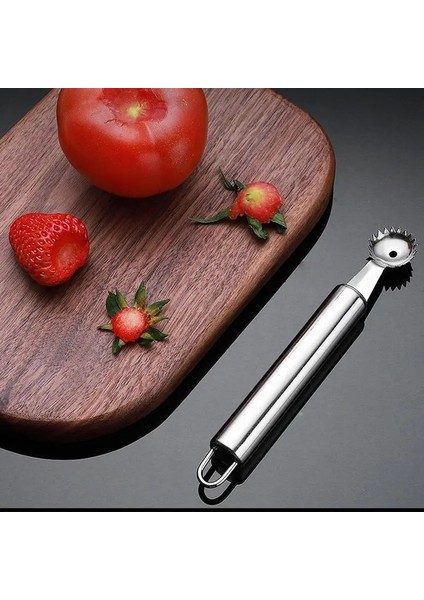 Domates Sapları Tart Sökücü Çilek Dilimleme Kesici Taşınabilir Paslanmaz Çelik Domates Yaprağı Kök Sökücü Mutfak Meyve Gadget Aracı (Yurt Dışından) fiyatları
