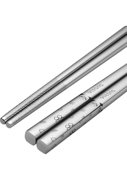 F 1 Çift 316 Paslanmaz Çelik Çubuklar Kaymaz Çin Yemek Çubukları Ev Metal Yemek Çubukları Suşi Çubukları Mutfak Sofra (Yurt Dışından)