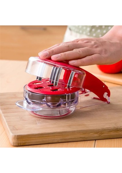 Kırmızı 6 Delik Kiraz Tart Konteyner ile Mutfak Alet Araçları Yenilik Süper Kiraz Pitter Taş Tart Sökücü Çukur 2022 Yeni (Yurt Dışından) fiyatları