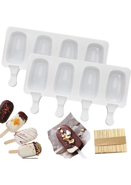 Tip 7 Silikon Dondurma Kalıp Dıy Ev Yapımı Popsicle Kalıpları Dondurucu 4 Hücre Küçük Boy Buz Küpü Tepsi Popsicle Varil Yapımcıları (Yurt Dışından)
