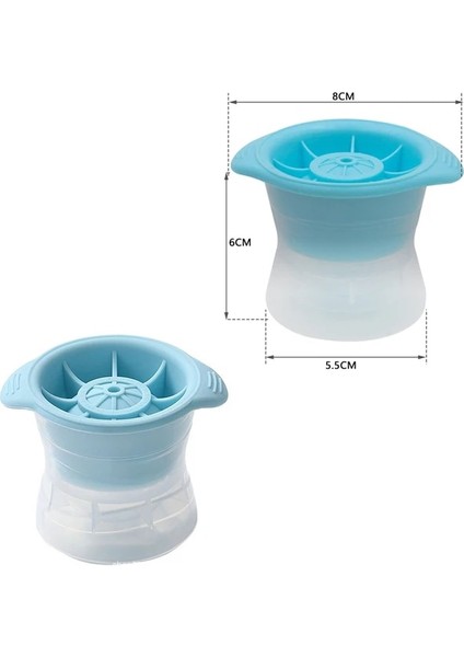 2 Adet Mavi 5 cm 2 Inç Viski Buz Hokeyi Kalıp Silikon Yuvarlak Buz Küpü Makinesi Büyük Şeffaf Buz Topu Tepsisi Küre Hızlı Dondurucu Bar Kokteyl Aracı (Yurt Dışından)