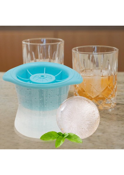 2 Adet Mavi 5 cm 2 Inç Viski Buz Hokeyi Kalıp Silikon Yuvarlak Buz Küpü Makinesi Büyük Şeffaf Buz Topu Tepsisi Küre Hızlı Dondurucu Bar Kokteyl Aracı (Yurt Dışından) fiyatları